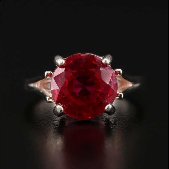 HUGE Vintage Ruby Ring Solitaire 6.5 - Picture 1 of 8